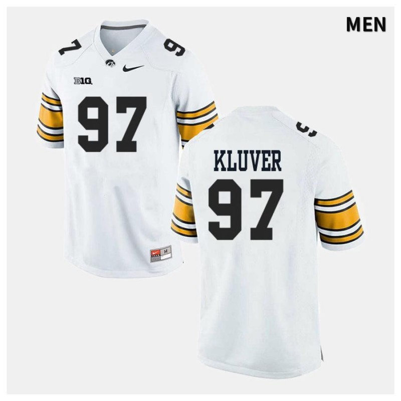 Men's Iowa Hawkeyes NCAA #97 Tyler Kluver White Authentic Nike Alumni Stitched College Football Jersey SY34F48CP